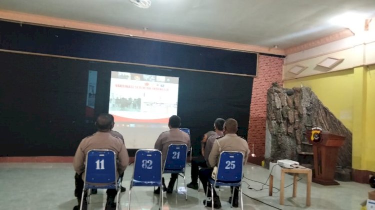 Tinjau Vaksinasi Serentak Indonesia, Kapolres Sikka Lakukan Zoom Meeting Dengan Kapolri