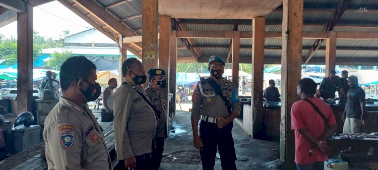 Polsek Alok Rutin Melaksanakan Patroli Himbaun Protokol Kesehatan