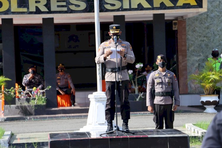 Polres Sikka Laksanakan Apel Gelar Pasukan “Operasi Keselamatan Turangga 2022”