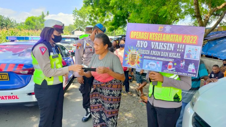 Hari Keempat Operasi Keselamatan Turangga, Polres Sikka Terjunkan Personil ke Pasar Wairkoja