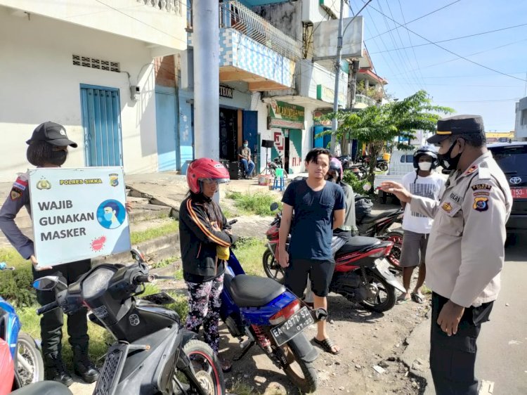 Tim Operasi Aman Nusa II tahun 2022 Polres Sikka Kembali Laksanakan Edukasi Prokes