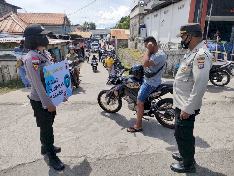 Gencar Tim Operasi Aman Nusa II Polres Sikka Lakukan Himbauan Dan Edukasi Wajib Masker