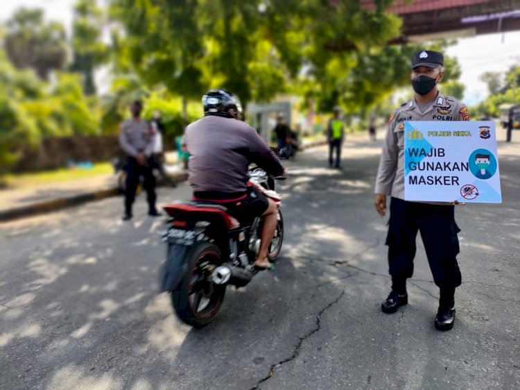 Tim Operasi Aman Nusa II Polres Sikka terus Himbau Penggunaan Masker
