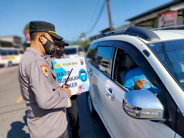 Kembali Tim Operasi Aman Nusa II Polres Sikka Laksanakan Penertiban Penggunaan Masker