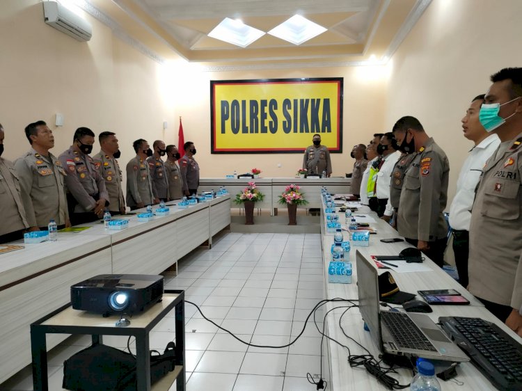 Tingkatkan Kinerja Satker, Polres Sikka Gelar Anev Bulanan