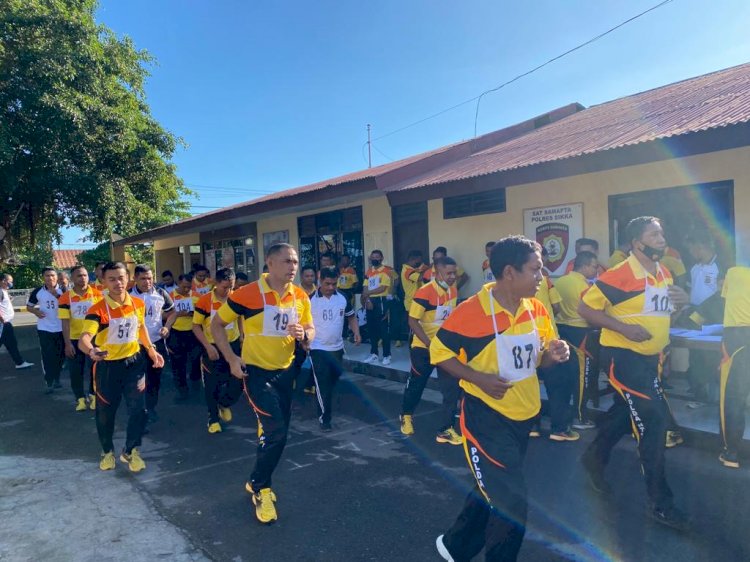 Bag SDM polres sikka Gelar tes kesamaptaan jasmani berkala tahap II.