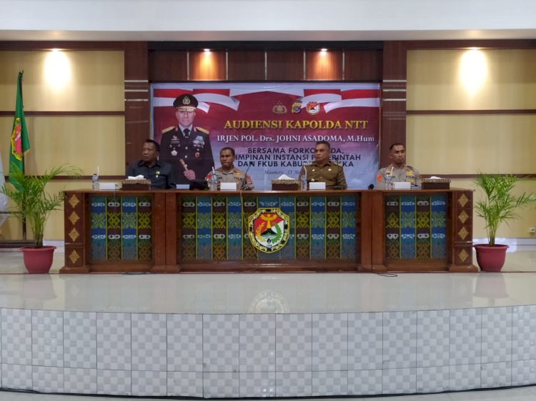 Kapolda NTT Laksnakan Audensi  bersama Forkopimda, Pimpinan Instansi dan FKUB Kabupaten Sikka