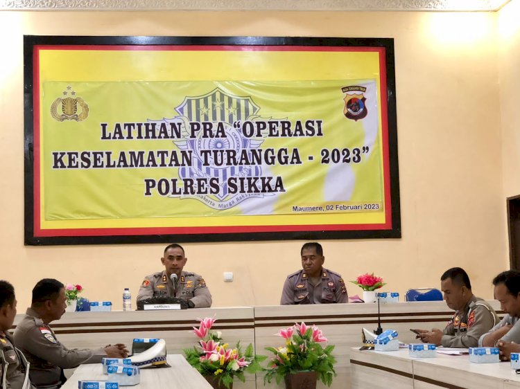 Matangkan Persiapan Operasi Keselamatan Turangga 2023, Polres Sikka Gelar Latihan Pra Operasi