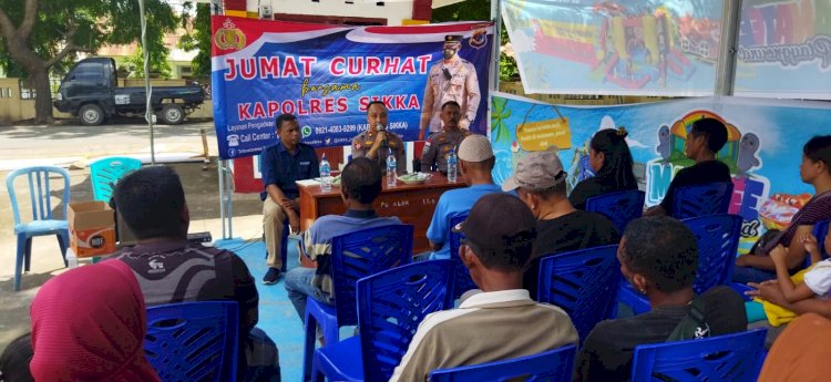 Pengguna Pasar Alok Sampaikan Keluh Kesah Kepada Wakapolres Dalam Sesi Jumat Curhat