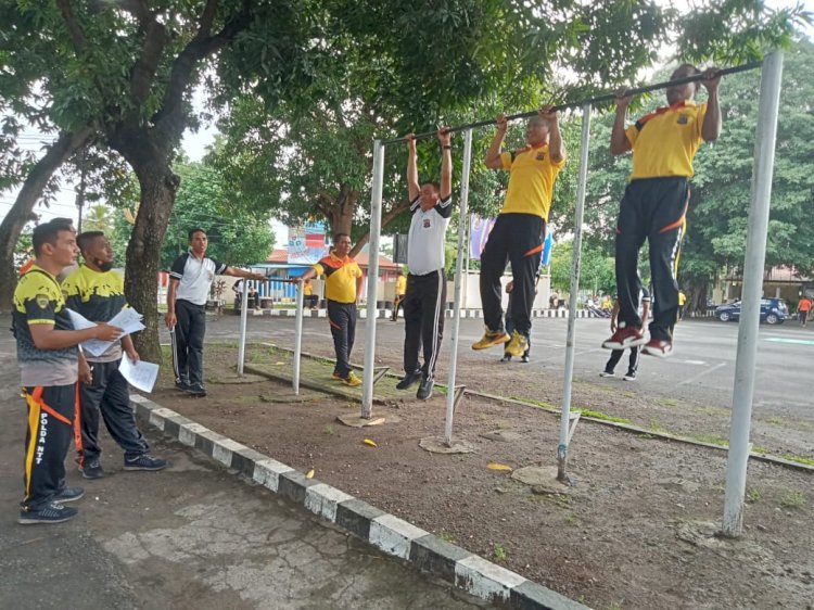 Polres Sikka Laksanakan Tes Kesamaptaan Jasmani Berkala