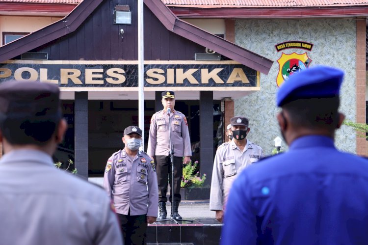 PIMPIN APEL PAGI WAKA POLRES SIKKA MINTA PERSONILNYA JADI CONTOH YANG BAIK BAGI MASYARAKAT