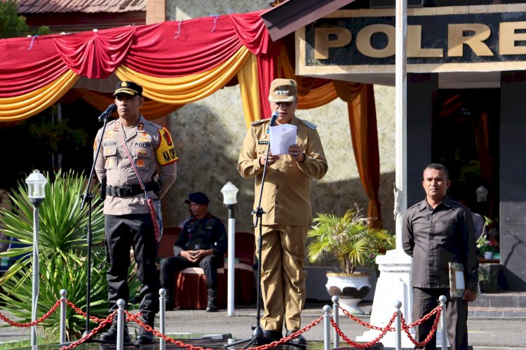 Mudik Aman Berkesan, Polres Sikka Laksanakan Apel Gelar Pasukan Operasi Ketupat 2023