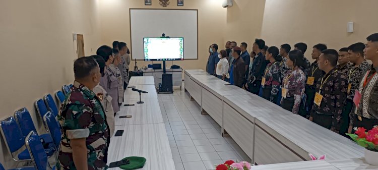 Polres Sikka Ikuti Virtual Penandatanganan Pakta Integritas Dan Pengambilan Sumpah Casis Penerimaan Terpadu Anggota Polri Polri T.A 2023