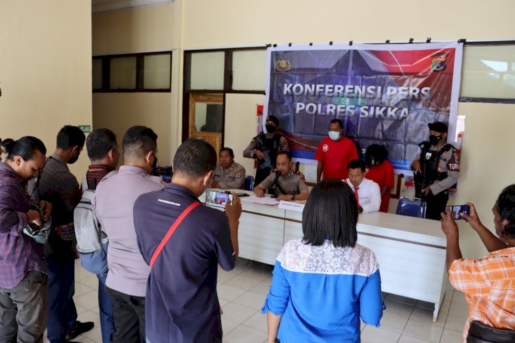 Polres Sikka Gelar Konferensi Pers Pengungkapan 2 Kasus Pencurian