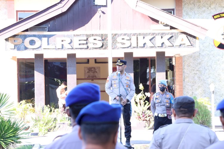 Pimpin Apel Pagi, Kapolres Sikka Tegaskan Hal Ini Kepada Seluruh Personil