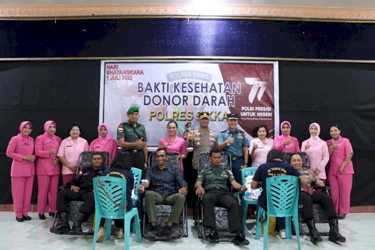 Polres Sikka Adakan Donor Darah Hari Bhayangkara ke-77