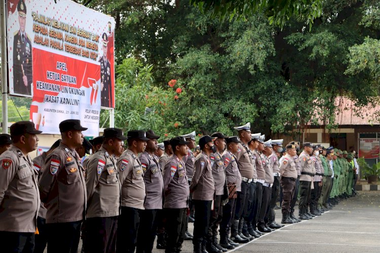 Kapolres Sikka Pimpin Apel Ketua Satuan Keamanan Lingkungan