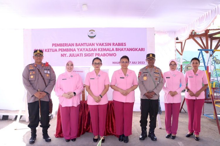 Tiba Di Nian Tana Sikka, Ketua Umum Bhayangkari Ny. Juliati Sigit Prabowo Kunjungi TK Kemala Bhayangkari dan Lepo Lorun