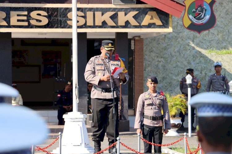 Pimpin Apel Gelar Pasukan Operasi Zebra Kapolres Sikka Bacakan Amanat Kapolda Ntt