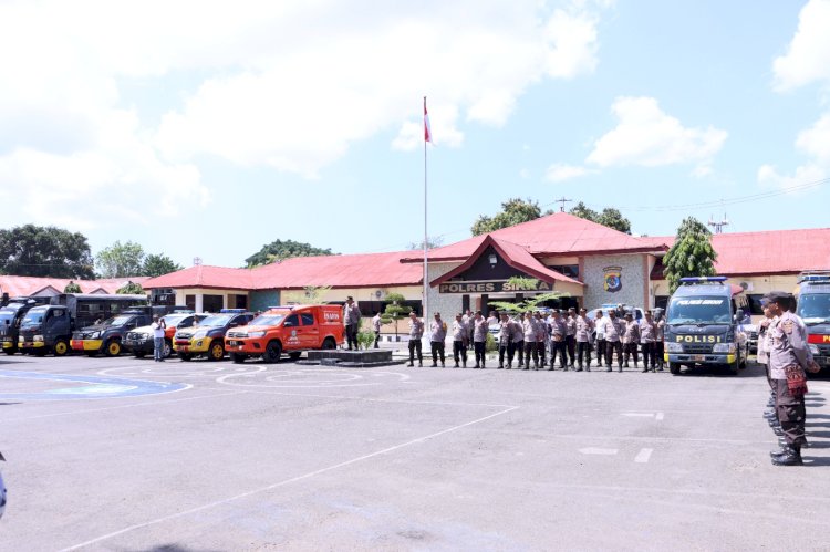 Kesiapan Menghadapi Pemilu 2024, Kapolres Cek Kendaraan Dinas dan Senpi Personil Polres Sikka