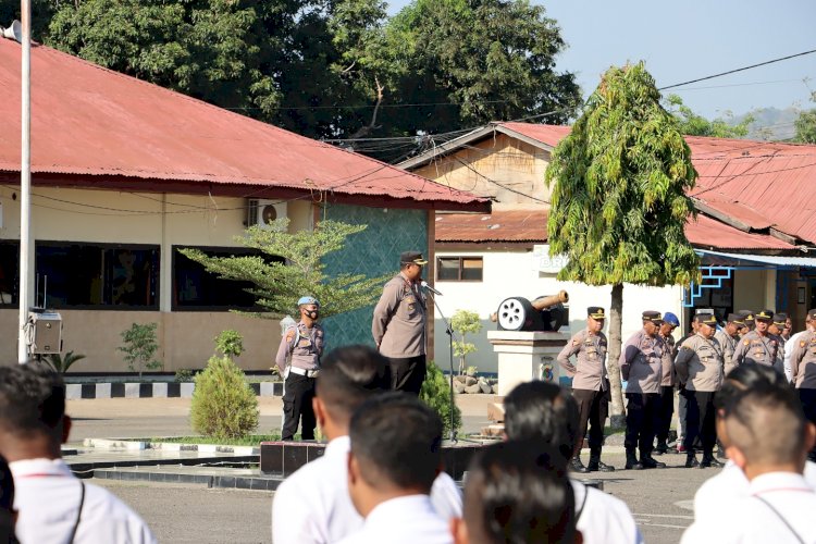 Apel Jam Pimpinan, Kapolres ingatkan anggota untuk tidak membuat pelanggaran sekecil apapun