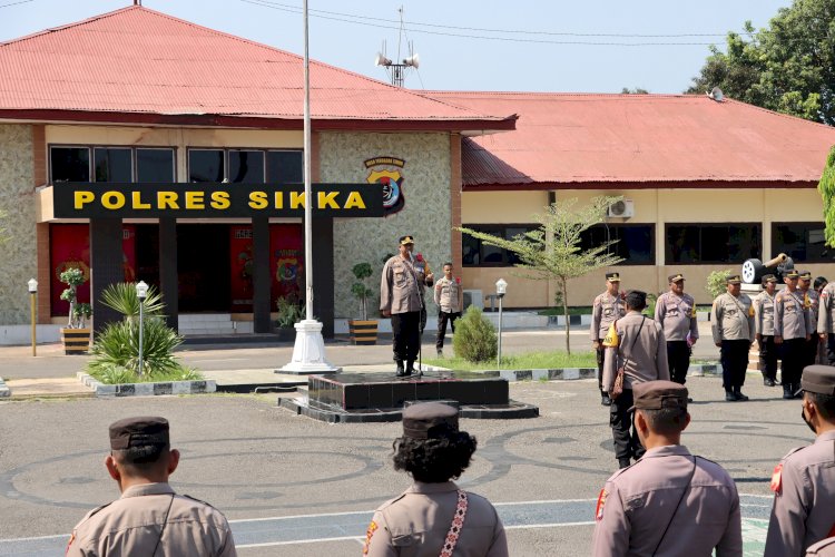 Simulasi PLB, Uji Kecepatan Personil Polres Sikka Saat Situasi Darurat