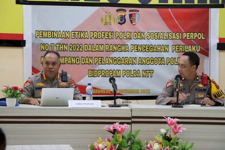 Kabid Propam Polda NTT Pimpin Tim Lakukan Sosialisasi Perpol 7 Tahun 2022 di Polres Sikka