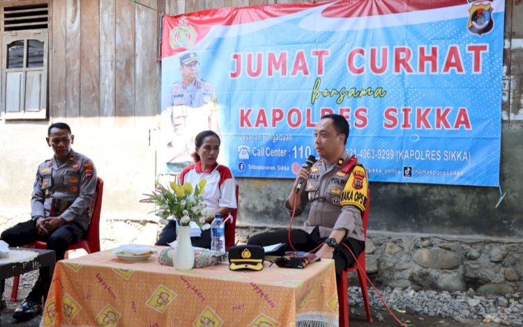 Lewat Jumat Curhat Waka Polres Sikka Ajak Masyarakat Wujudkan Pemilu Damai 2024
