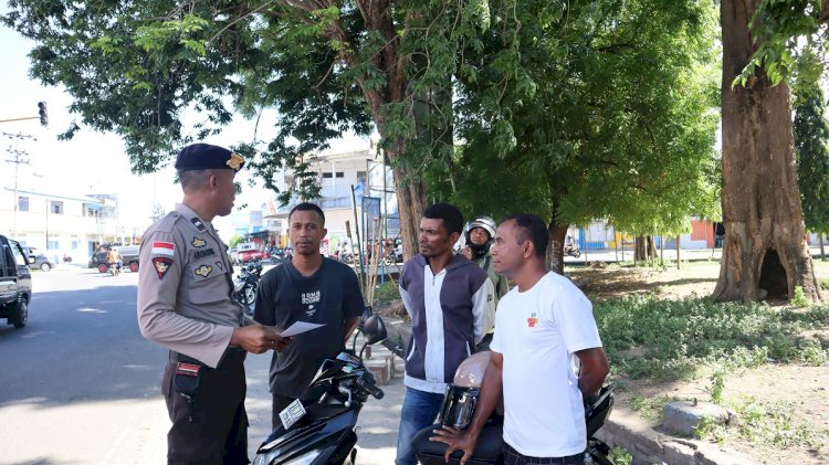 Personil Pos Pam Monumen Tsunami Patroli dan Berikan Himbauan Kamtibmas kepada Masyarakat