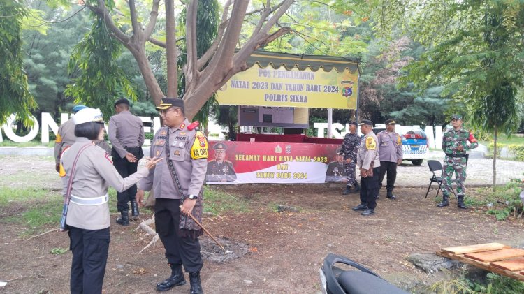 Kapolres Sikka Pimpin Monitoring Pos Pengamanan Operasi Lilin Turangga 2023