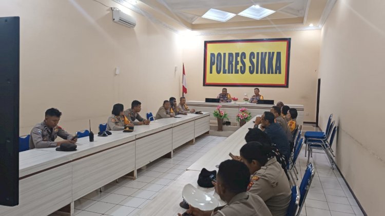 Kabag Ops Polres Sikka Adakan Anev Rutin Kegiatan Operasi Mantap Brata