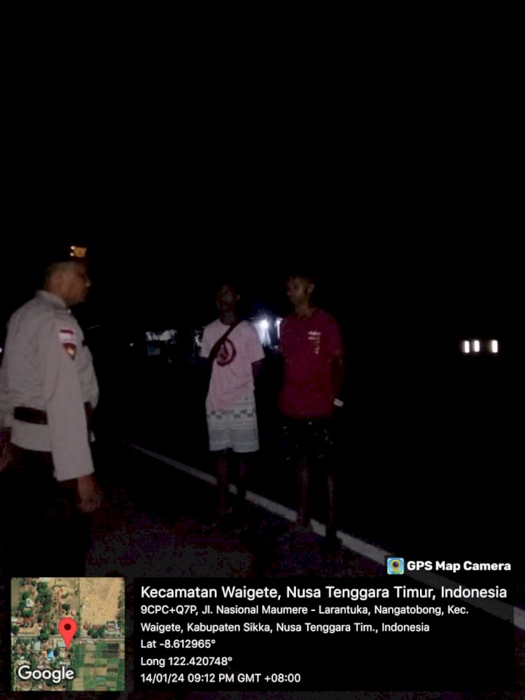 Piket Jaga Polsek Waigete Gelar Patroli Rutin untuk Jaga Ketertiban Umum