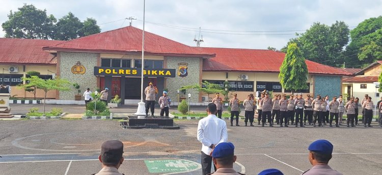 Kapolres Sikka Pimpin Apel Jam Pimpinan, Tekankan Netralitas dan Kesiapan Pengamanan Pemilu