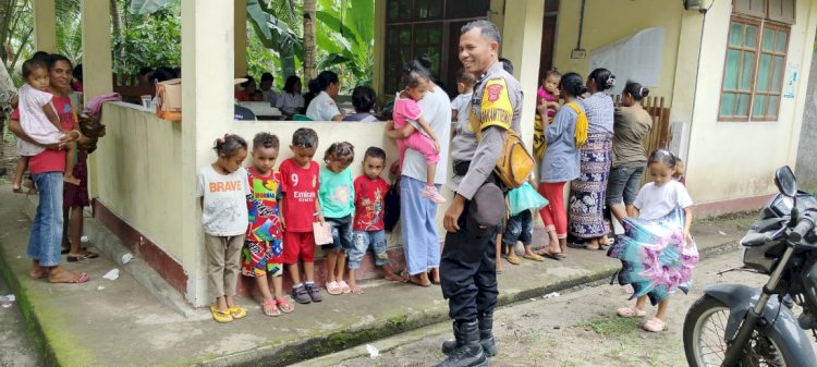 Dukung Percepatan Penurunan Stunting, Bhabinkamtibmas Polsek Lela Sambangi Posyandu