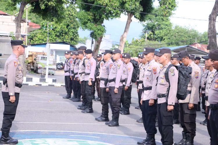 Apel Pergeseran Pasukan Pengamanan TPS Wilayah Jarak Sedang Di Kabupaten Sikka