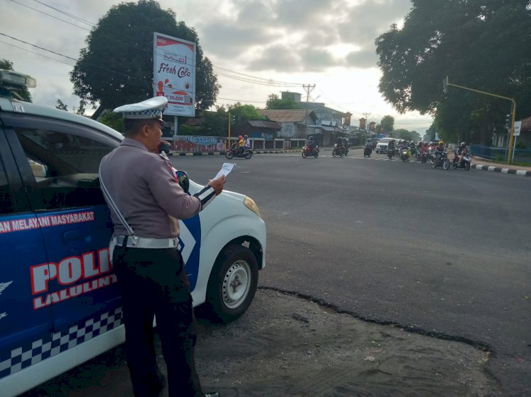 Unit Kamsel Sat Lantas Polres Sikka Rutin Lakukan Himbauan Kamseltibcarlantas di Maumere