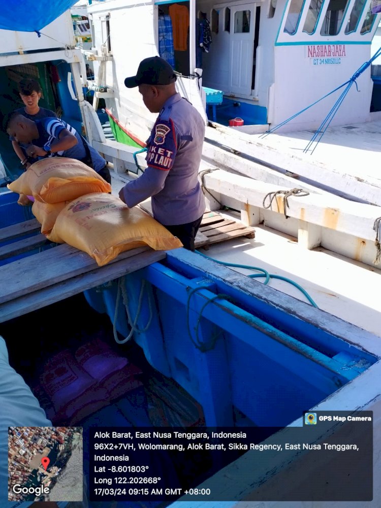 Pos KP3 Laut Polsek Alok Polres Sikka Tingkatkan Keamanan di Pelabuhan Maumere dan Wuring Melalui Patroli Rutin