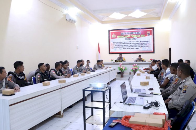 Jelang Perayaan Paskah, Polres Sikka Gelar Latihan Pra Operasi Samana Santa Turangga 2024