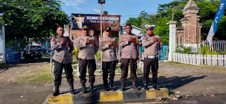 Pengamanan Ibadah Paskah di Gereja Santo Gabriel Waioti Berlangsung Lancar