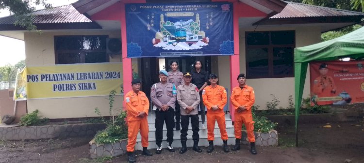 Pengamanan Aktivitas Bandara Frans Seda Maumere Oleh Personil Posyan Bersinergi Dengan Instansi Lainnya