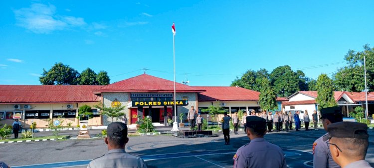 Harmoni dan Semangat: Kapolres SIKKA Memimpin Apel Pagi dengan Penuh Kehangatan dan Motivasi