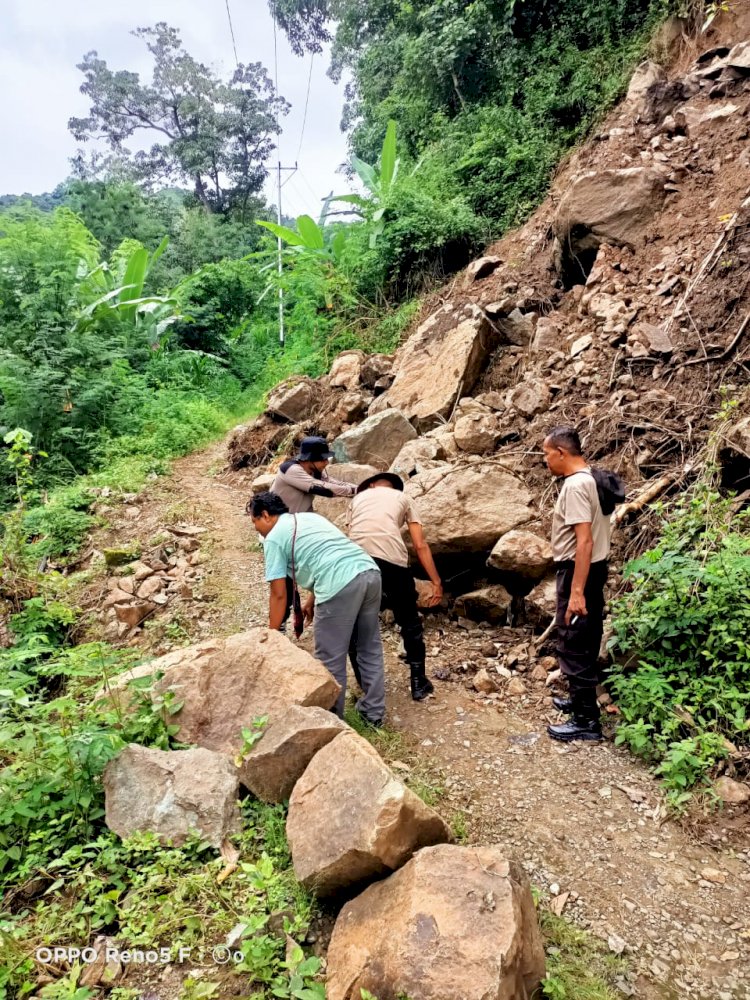 Pembersihan Material Longsor di Jalan Raya Tanangalu-Peipenga: Upaya Bersama Menjaga Keselamatan dan Akses Transportasi