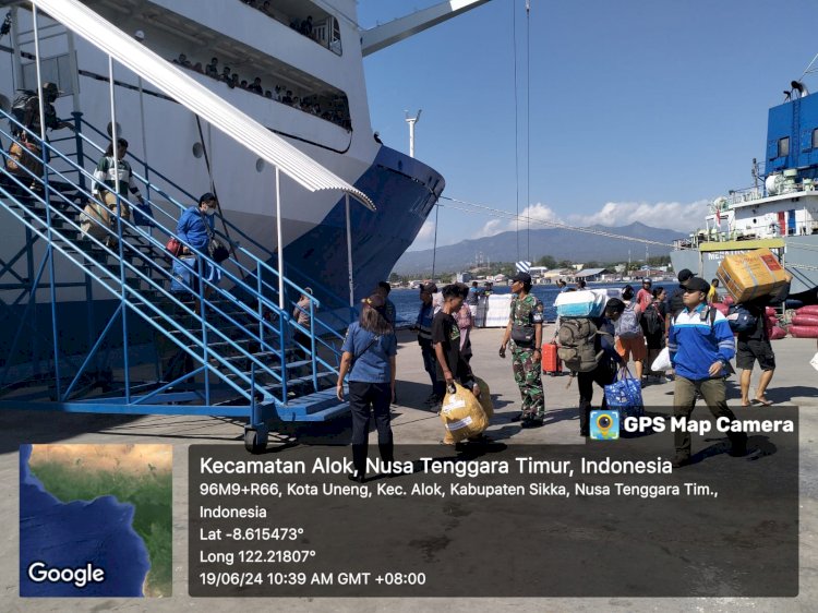 kegiatan Pengamanan Terhadap Kedatangan dan Keberangkatan KM LAMBELU di Pelabuhan L-Say Maumere