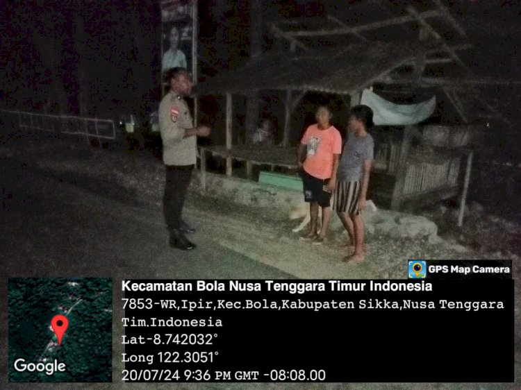 Patroli Malam Piket SPKT Regu III Polsek Bola Jaga Kamtibmas Tetap Kondusif