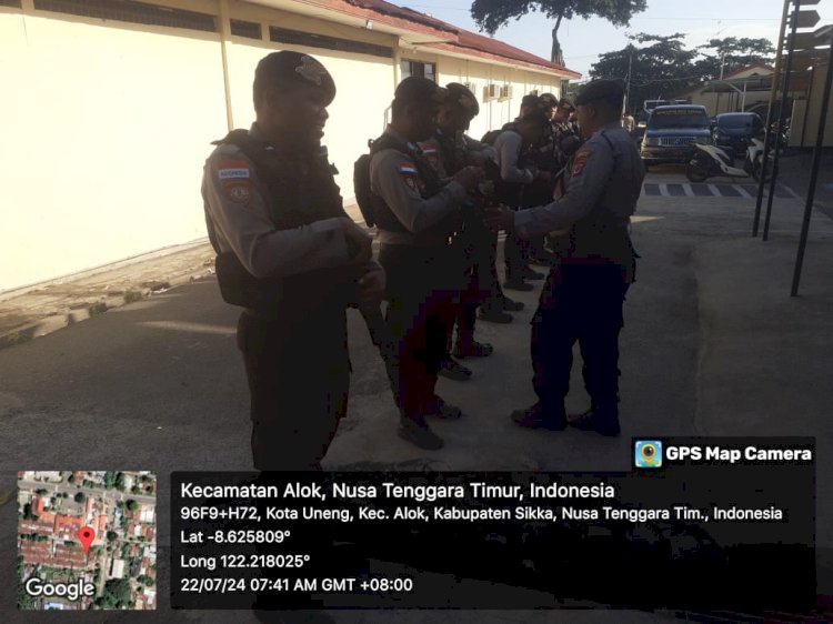 Kesiapan Tinggi : Unit Samapta Polres Sikka Gelar Apel Pagi untuk Amankan 9 Obyek Vital