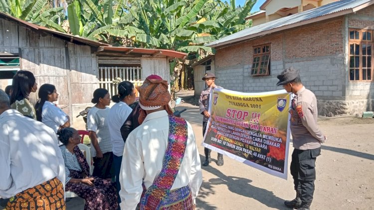 Ops Bina Karuna 2024, Sat Binmas Polres Sikka Beri Binluh kepada masyarakat Desa Riit