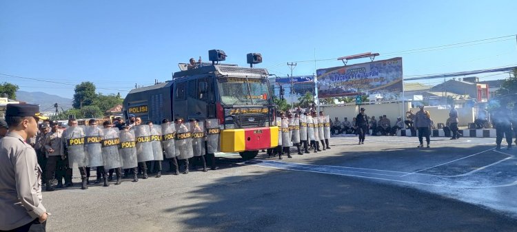 Pelatihan Sispamkota dalam Rangka Operasi Mantap Praja 2024 dilapangan Tembak Brimob Den B Pelopor Berlangsung Lancar