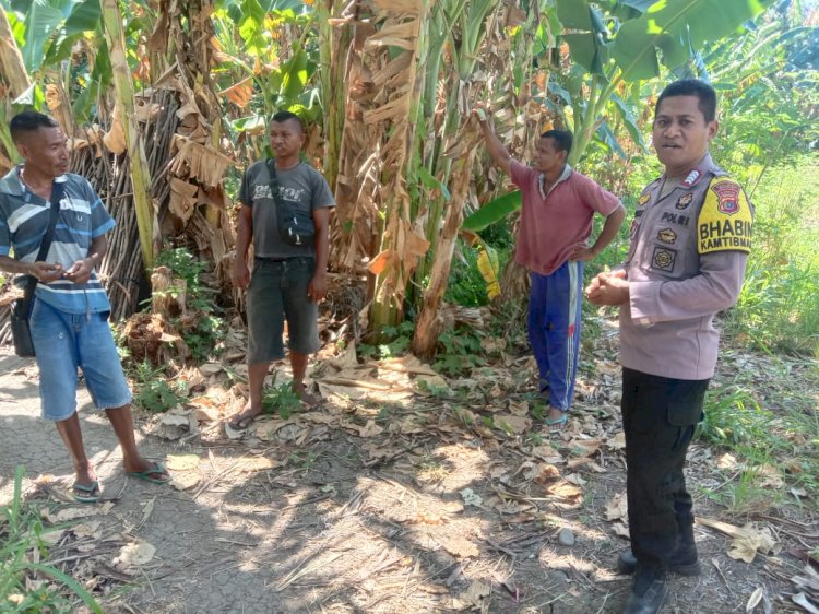 Bhabinkamtibmas Melakukan Patroli Sambang Berikan Himbauan Kamtibmas