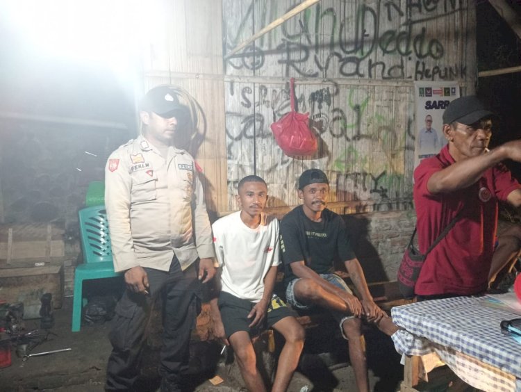 Kegiatan patroli rutin Oleh Piket Jaga Spkt Regu II Polsek Lela-Polres Sikka.