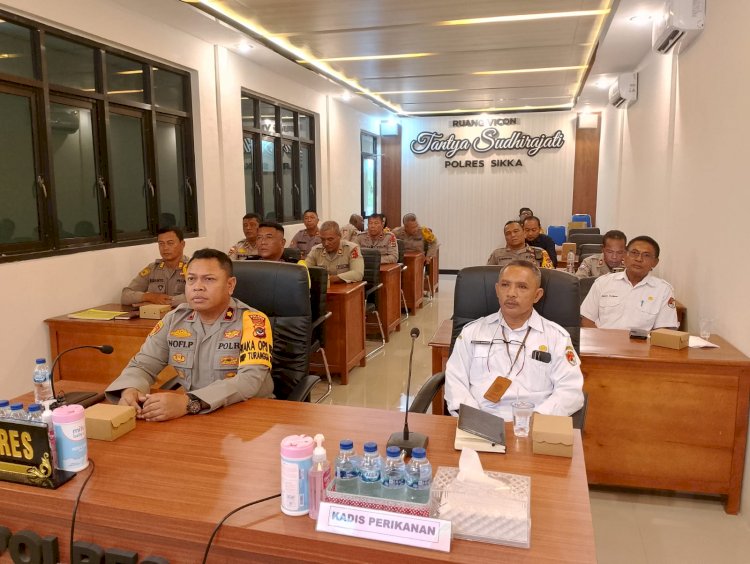 Polres Sikka Ikuti Zoom Meeting Nasional
